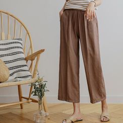 JUSTONE - Crinkled Wide-Leg Pants JUSTONE - Crinkled Wide-Leg Pants