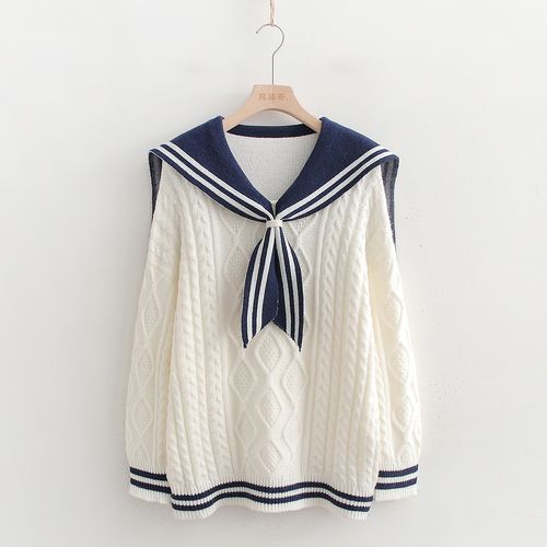 Sailor collar outlet sweater