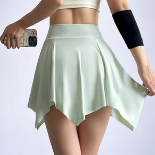 Engiko High Waist Plain Asymmetrical Sports Skort Sale