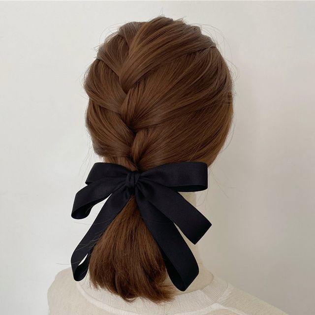 Twin Bear Ribbon Bow Hair Clip YesStyle