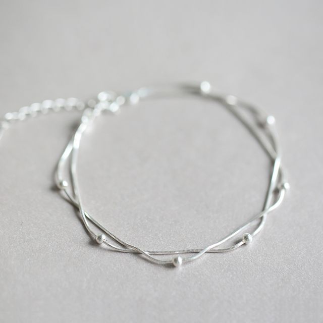 Toinianimos-Bead Layered Sterling Silver Bracelet