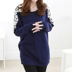 Rocho - Long-Sleeved Lace Inset Tunic Rocho - Long-Sleeved Lace Inset Tunic
