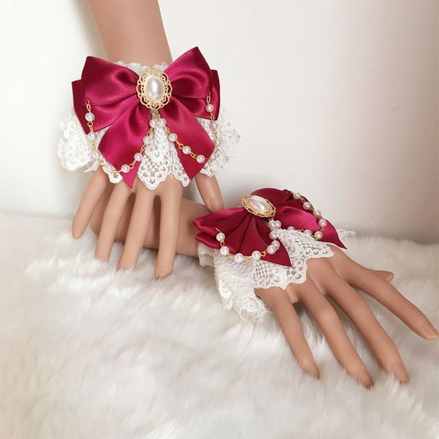 jacmarch - Ribbon Lace Wrist Cuffs