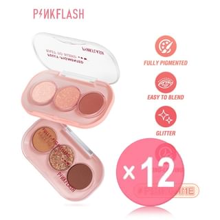 PINKFLASH - 3 Pan Eyeshadow - 11 Colors (x12) (Bulk Box)