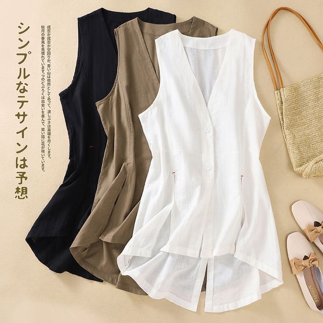 Lewwe-V-Neck Blazer Vest