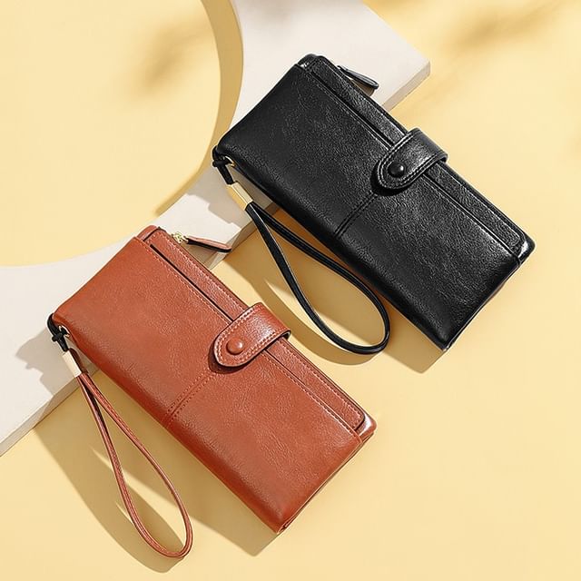 tablarosa-Faux Leather PVC Panel Long Wallet