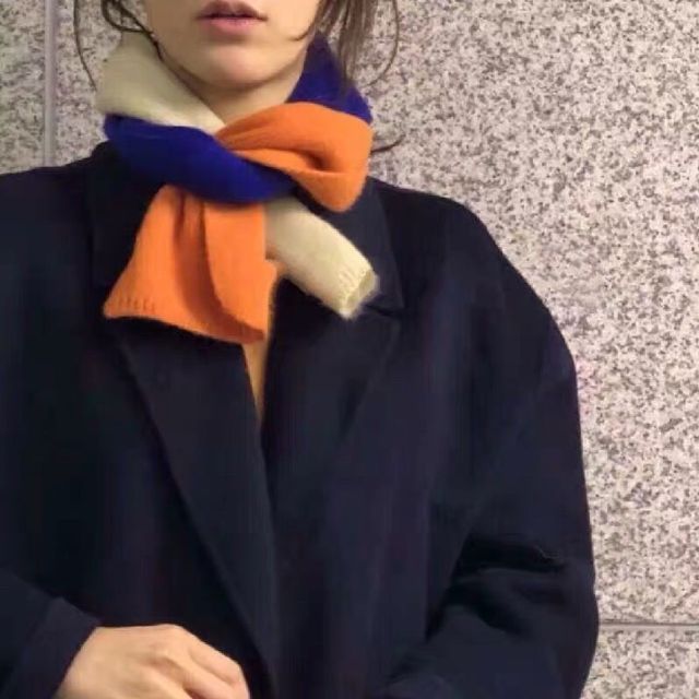 Glotto-Colour Block Knit Scarf