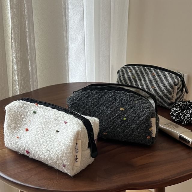 Basaran-Dotted Make Up Pouch Striped Make Up Pouch