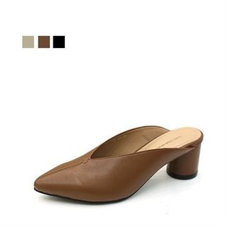 MODELSIS Genuine Leather Mules | YesStyle