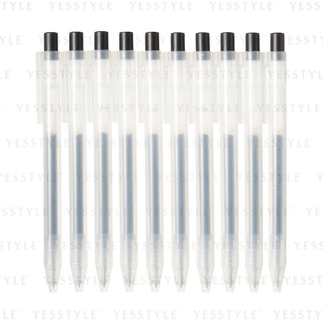 MUJI Smooth Gel Ink Ballpoint Pen Knock Type Set 0.5mm Black YesStyle