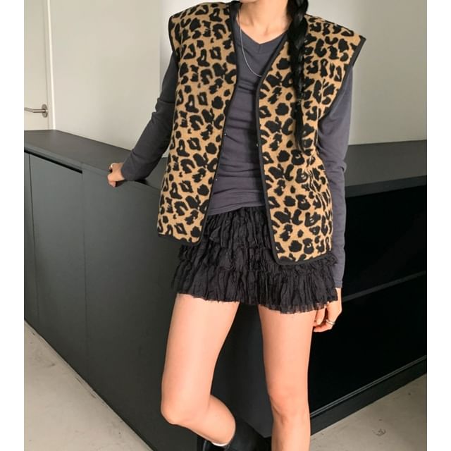 SeoulPop-Leopard Vest