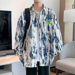 Fushet - Long-Sleeve Tie Dye Shirt Jacket
