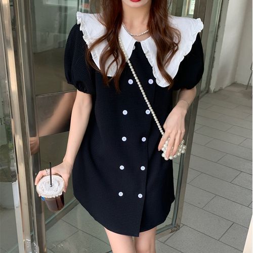ワンピース Riu Collar ponte short dress riu Collar ponte short dress Msize