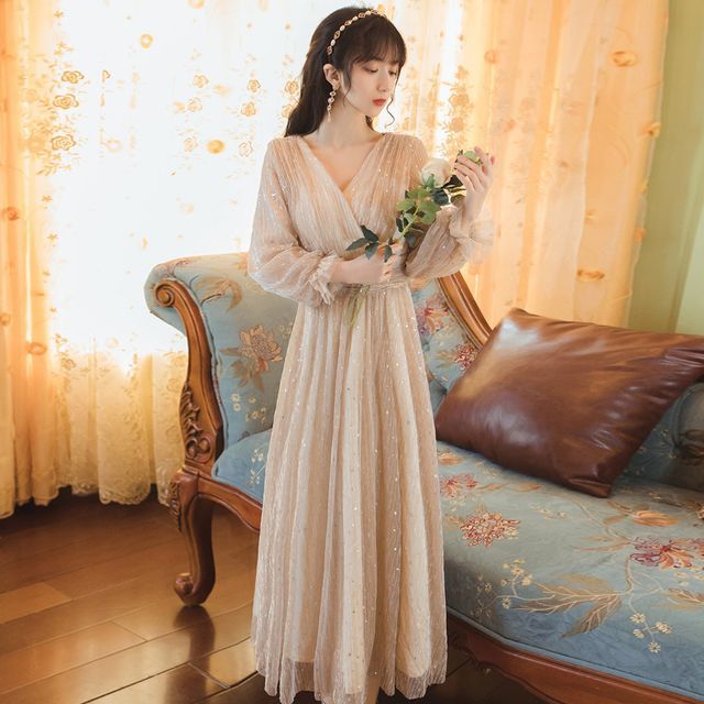 slim fit dress slacks Selah Flora Glitter Mesh Dress with Sleeves