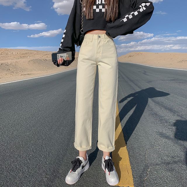 Denimot-Cropped Straight Leg Jeans Various Designs