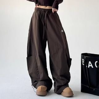 Rosesand Low Rise Plain Loose-Fit Wide-Leg Sweatpants Sale