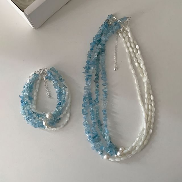 Panda Dama-Beaded Layered Bracelet Necklace