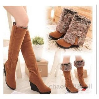 wedge boots long