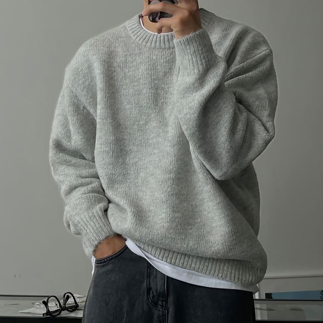 Okwano-Crew Neck Plain Sweater