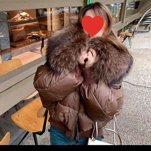 Sienne-Fluffy Collar Zip Puffer Jacket
