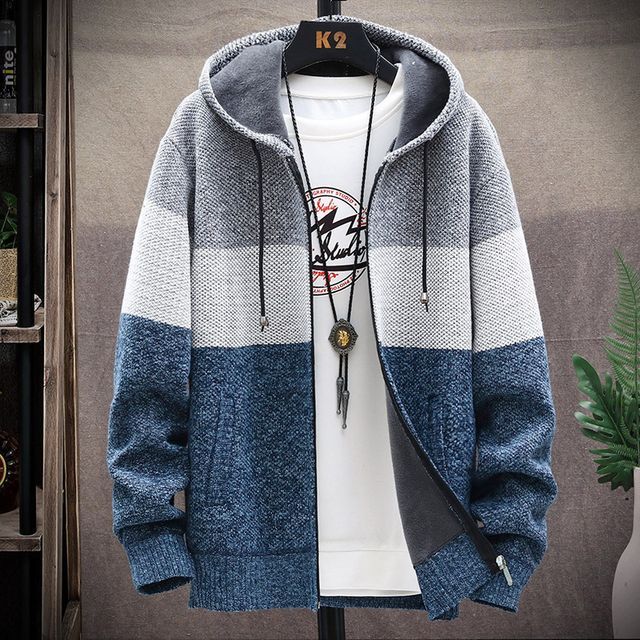 YIKES-Hood Knit Zip Jacket