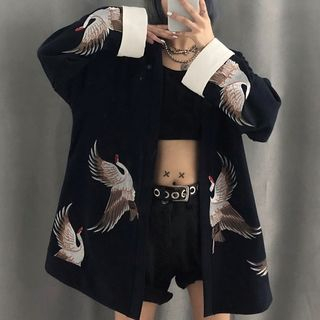 embroidered kimono cardigan