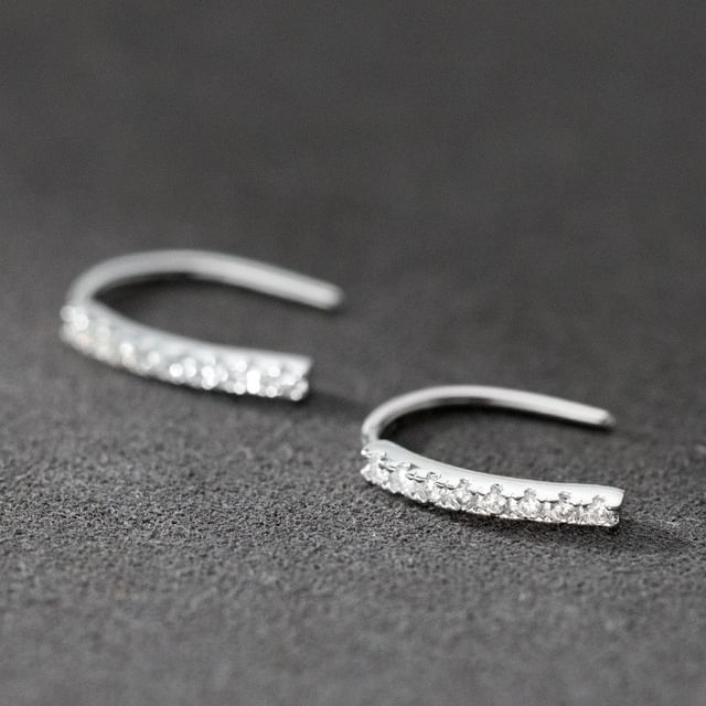 A-ROCH-Rhinestone Sterling Silver Stud Earring