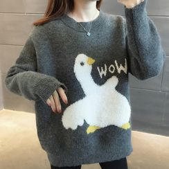 Ageha - Duck Print Sweater