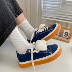 Hipsole - Fleece-Lined Platform Canvas Sneakers