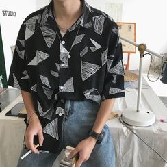 Artistman - Printed Elbow-Sleeve Shirt Artistman - Printed Elbow-Sleeve Shirt