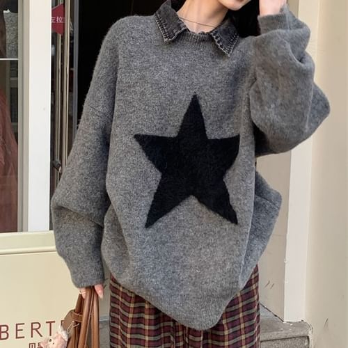 Star oversized clearance sweater