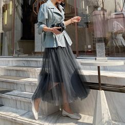 DABAGIRL - Waistband Maxi Tulle Skirt DABAGIRL - Waistband Maxi Tulle Skirt