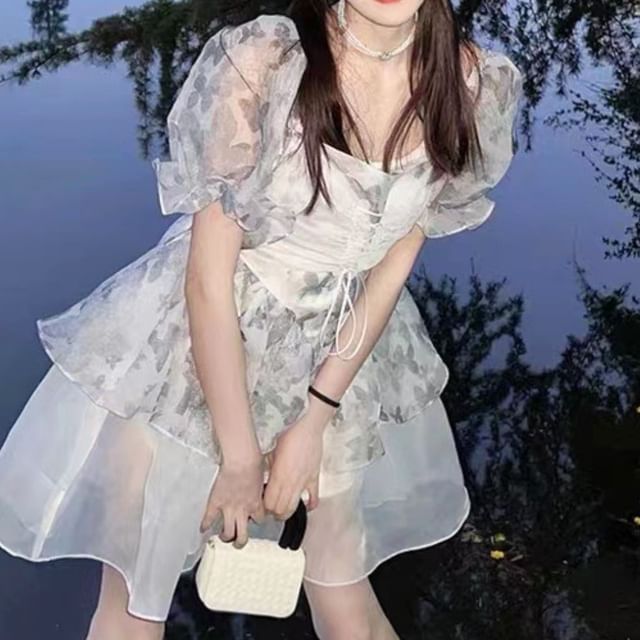knee length dresses for ladies Lace-Up Short Butterfly Homecoming Dress 3369 Lilac / XSmall