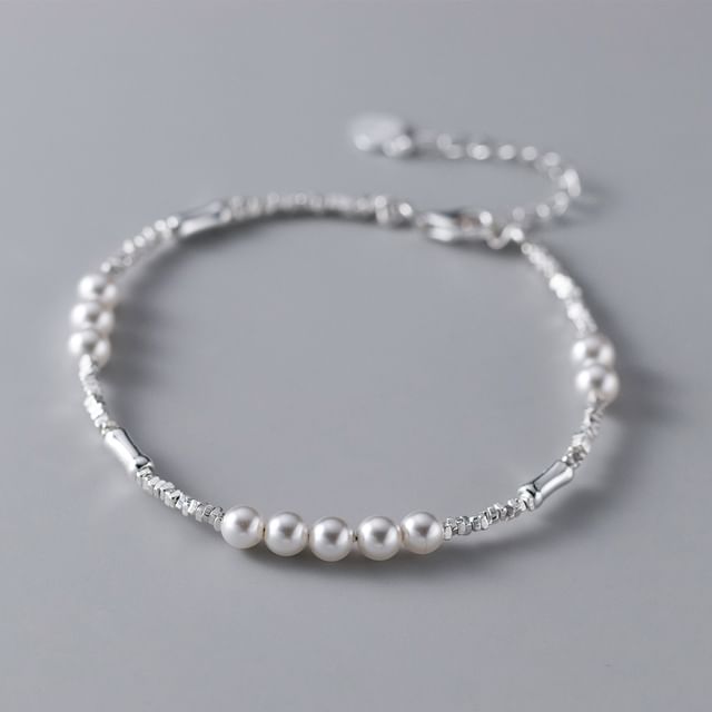 A-ROCH-925 Sterling Silver Beaded Bracelet