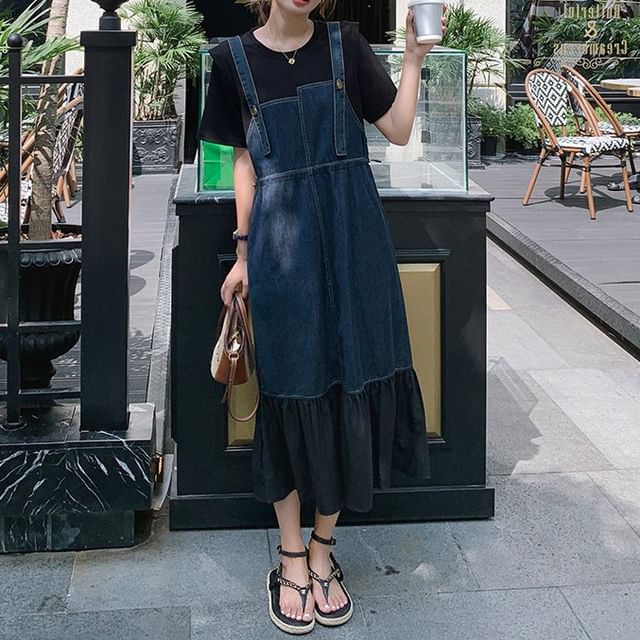 chinese dress ladies Light Ounce Denim Mermaid Camisole One-Piece Dress