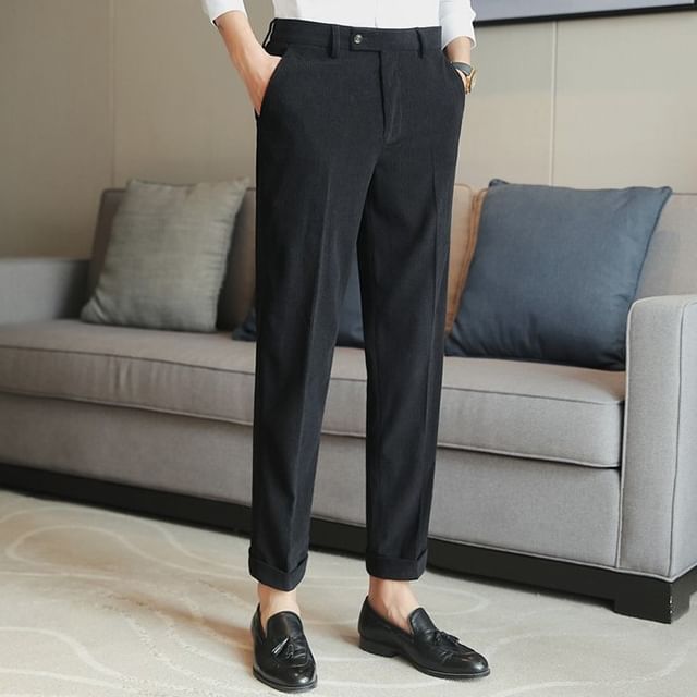 Blueforce-Mid Rise Plain Tapered Pants