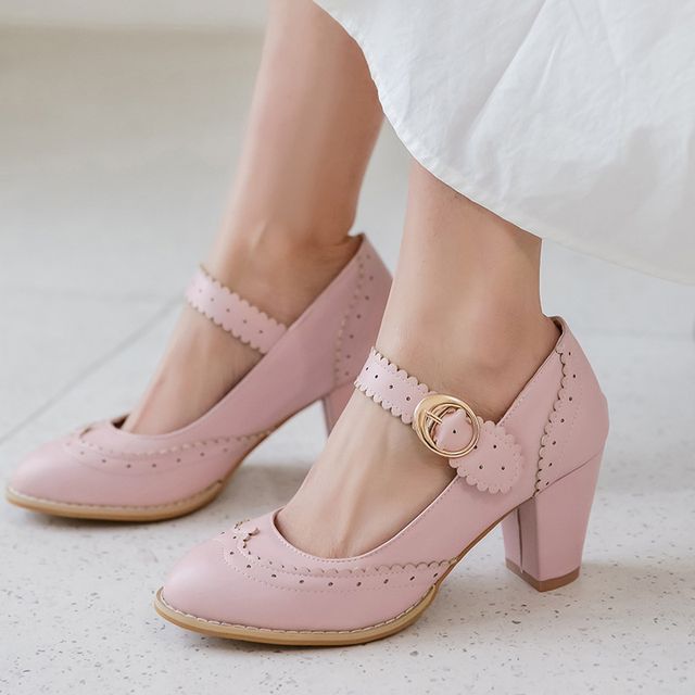 Cinnabelle-Block Heel Mary Jane Pumps