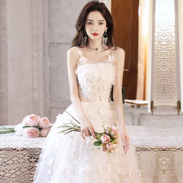 star embroidered wedding dress Sweetheart Short Sleeve Fit & Flare Dress