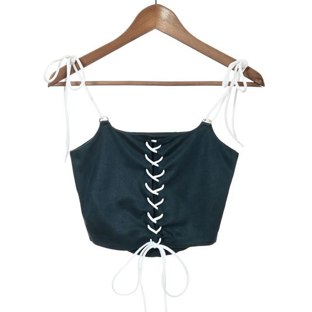 Oonnukal Spaghetti Strap Corset Top YesStyle