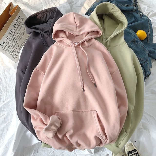 Acrius-Long-Sleeve Plain Hoodie