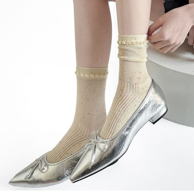 Gentiana-Dotted Ribbed Socks