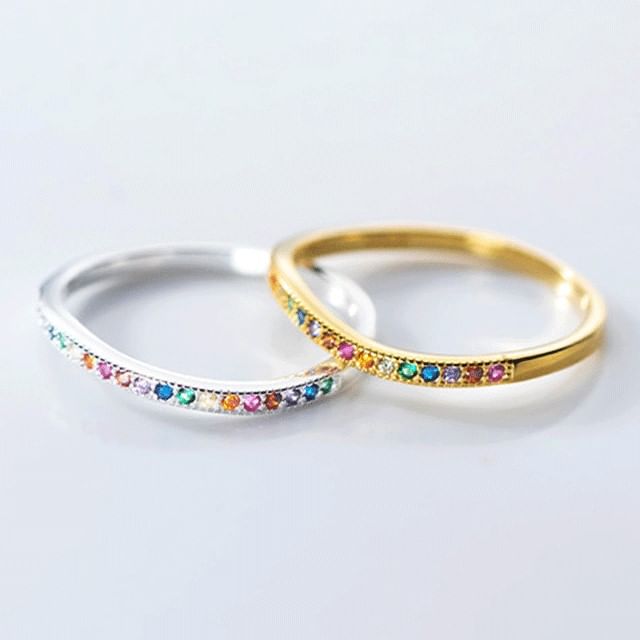 A-ROCH-Rhinestone Sterling Silver Ring