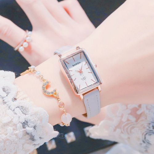 Simple Retro Big Square Watches for Ladies Watch Fashion Leather Belt  Waterproof Watch Fashion Wrist Watch for Men