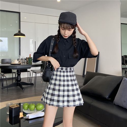 High waisted plaid mini skirt best sale