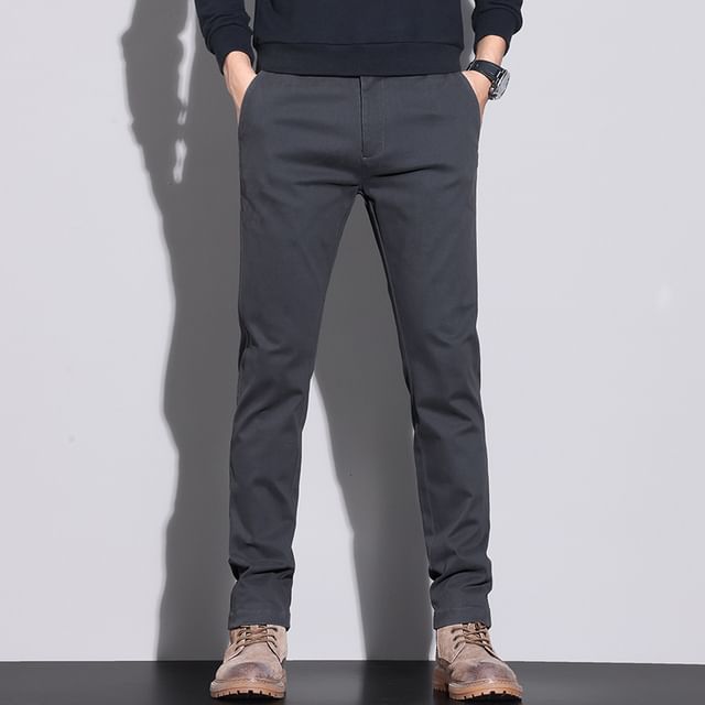 Denimic - Mid Rise Plain Tapered Pants