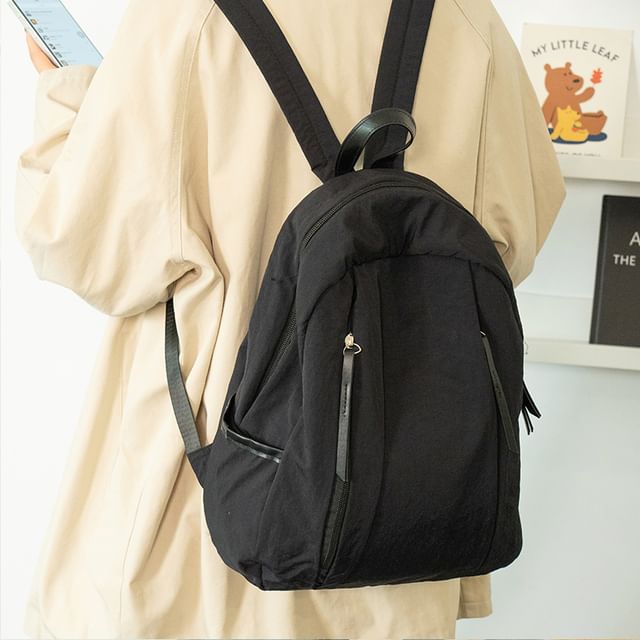 EAVALURE-Plain Nylon Laptop Backpack