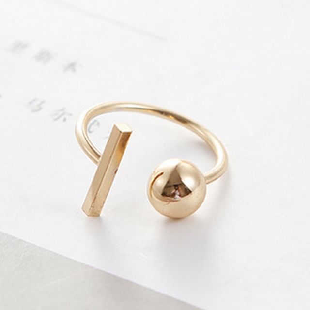 Hansha-Metallic Ball Open Ring