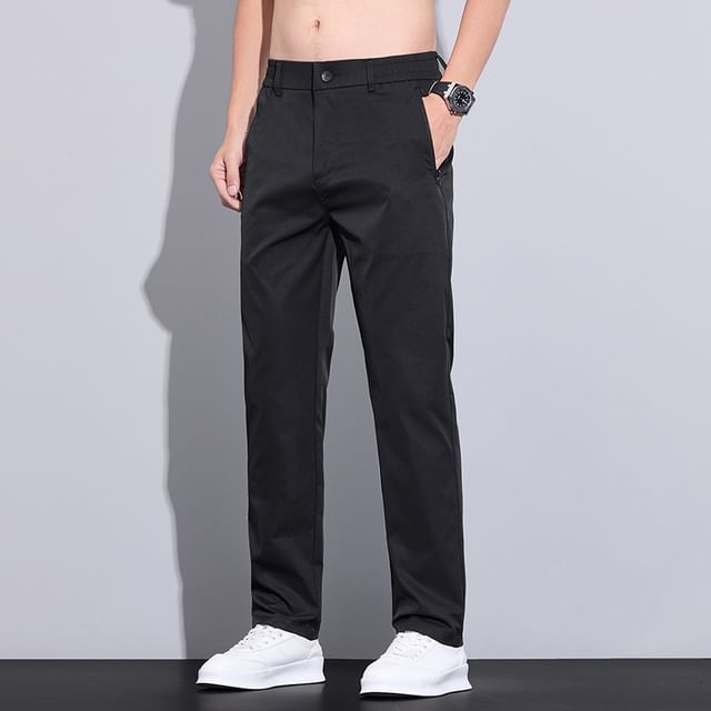 Nataro-Mid Rise Plain Tapered Pants