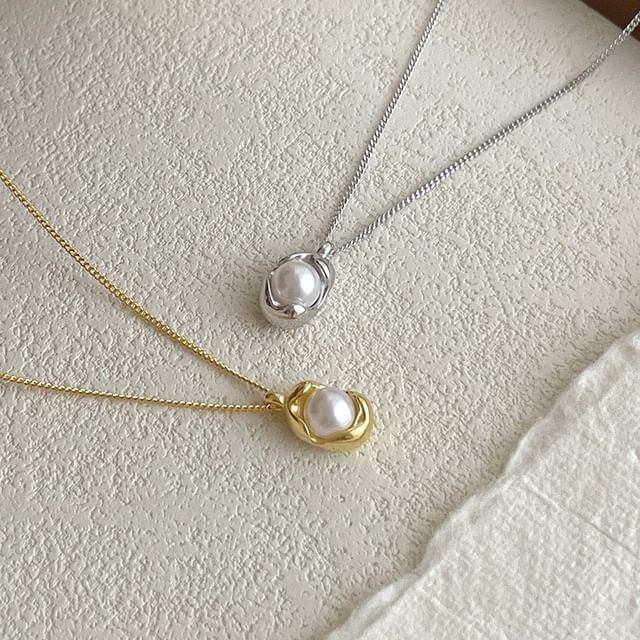 pexrl jewelry-Sterling Silver Beaded Necklace
