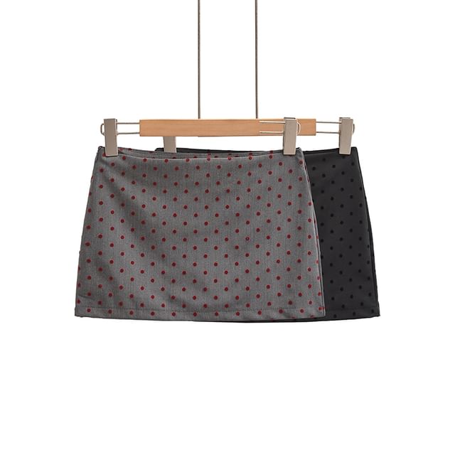 Ulark-Mid Rise Dotted Mini Pencil Skirt